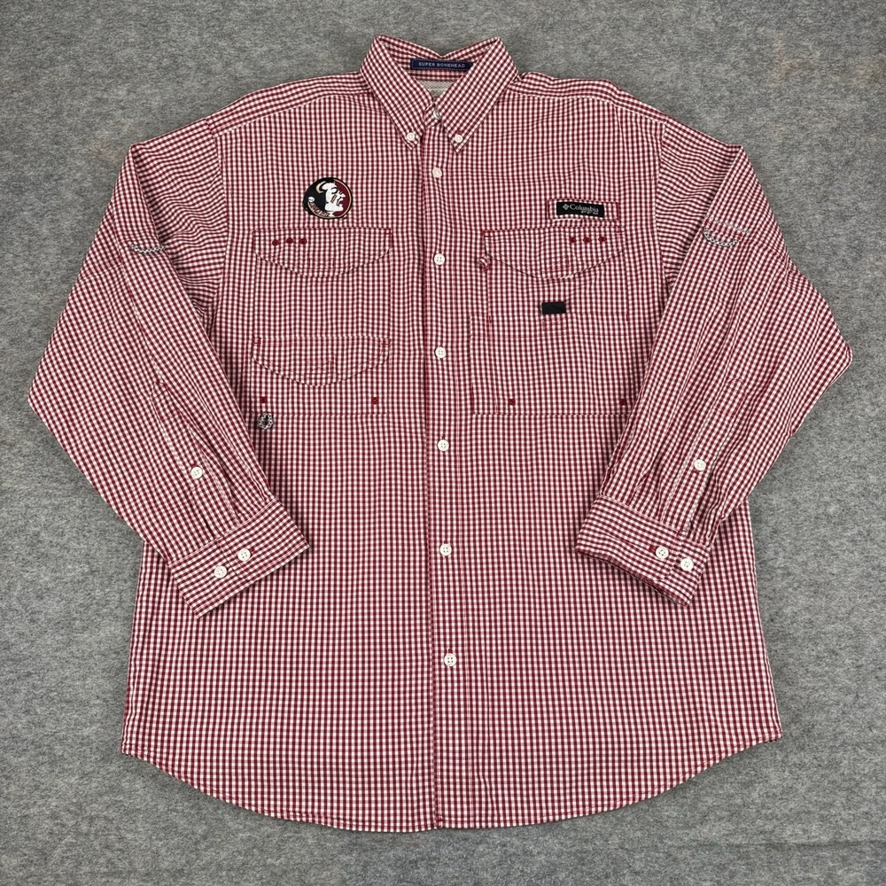 Columbia PFG FSU Florida State Seminoles Button Down Shirt Mens Small S